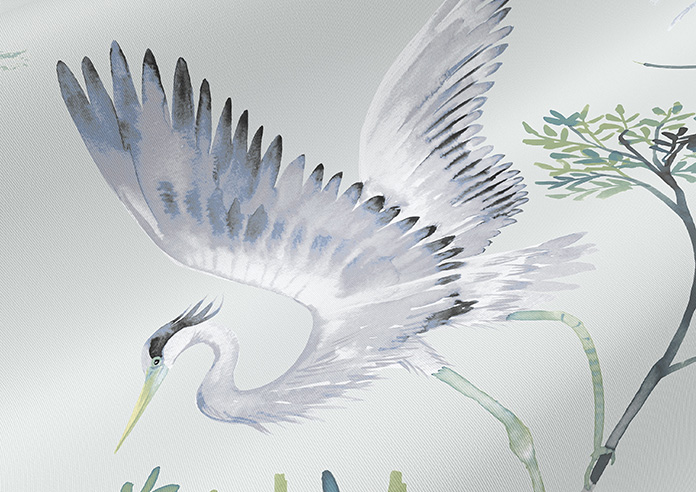 Cranes, River Blue - Twist&Fit Roller Blind - Image 4